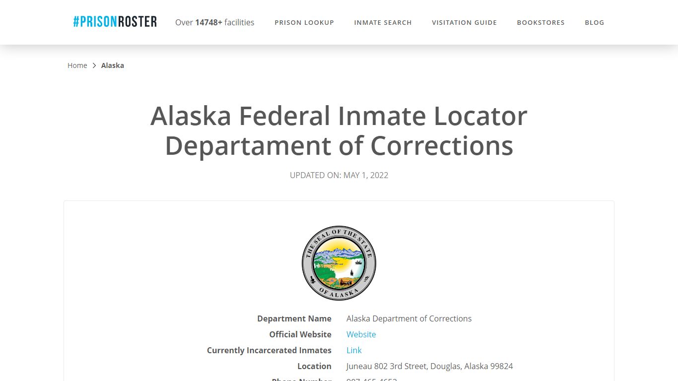 Alaska Department of Corrections Inmate Search